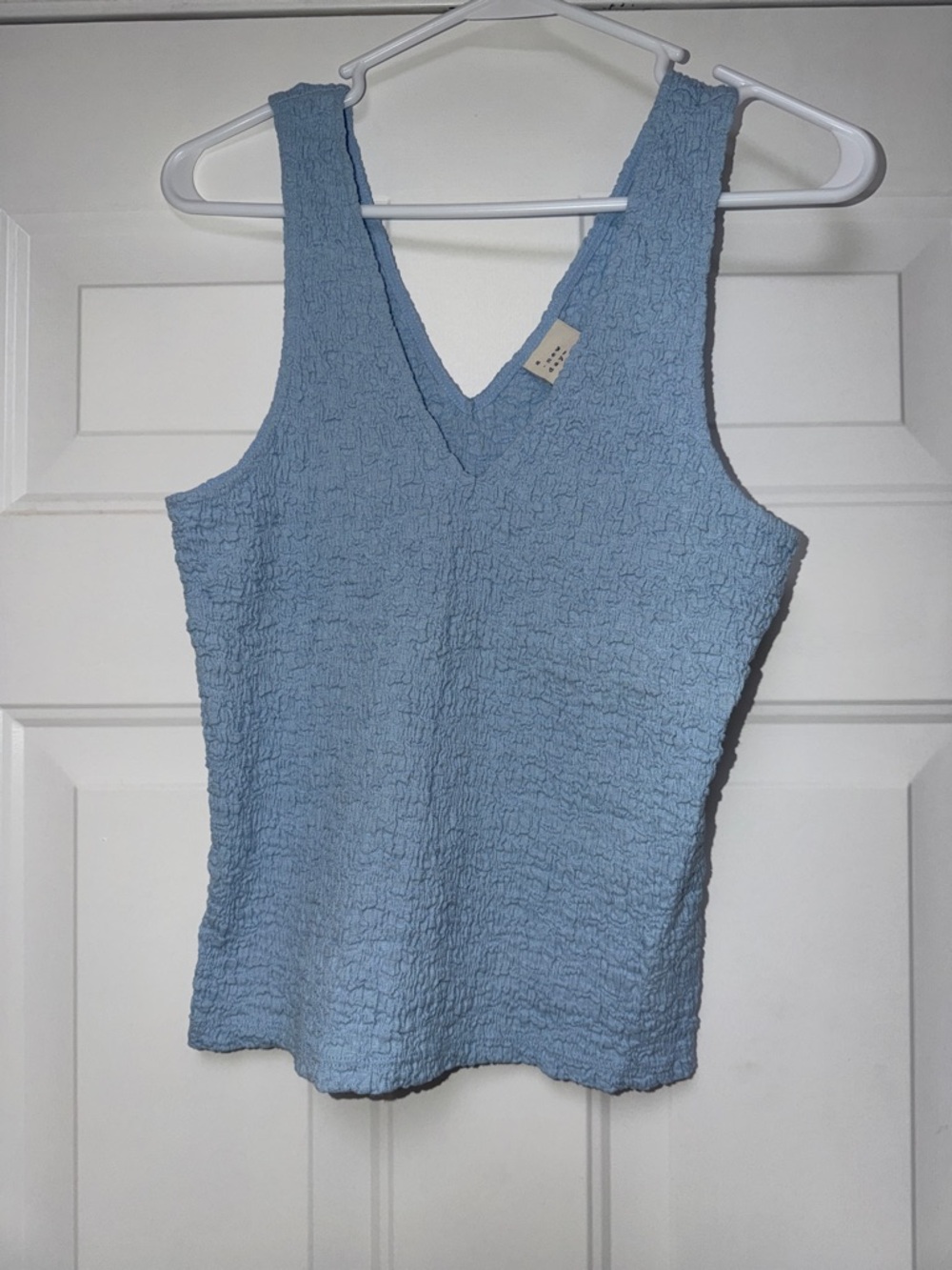 a new day Light Blue Textured V-Neck Tank